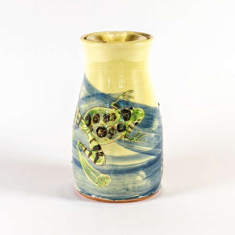 Mary Johnson - Frog Lidded Jar